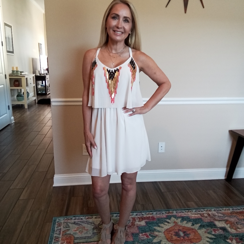 New off white Mini Sun dress